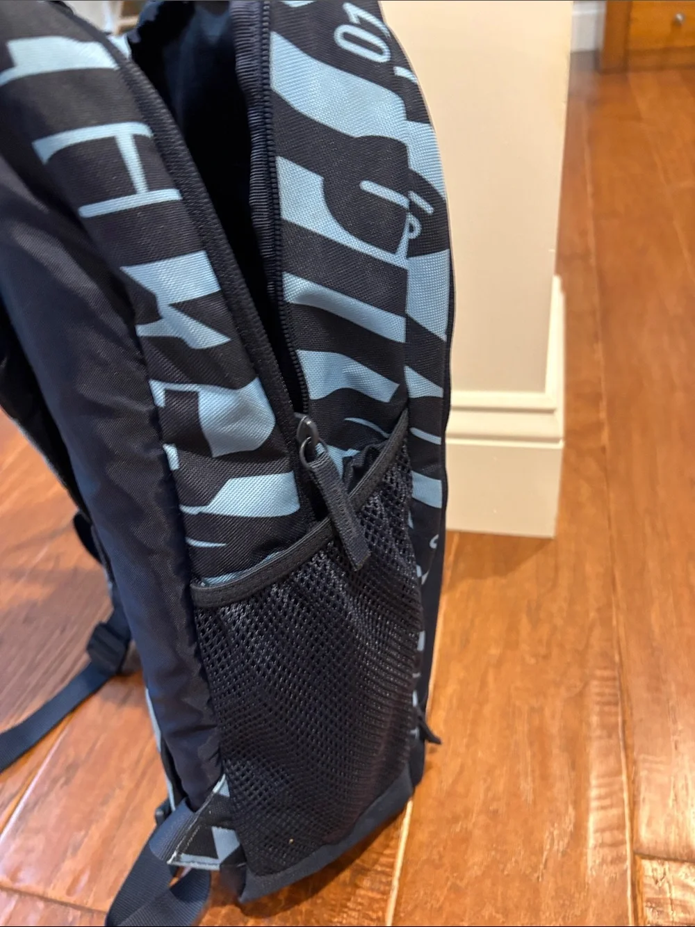 Puma Manchester City Black and Light Blue Striped Logo Backpack